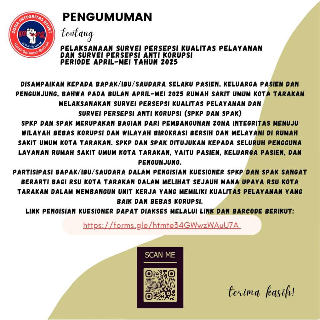 Pengumuman Pelaksanaan Survey Persepsi Kualitas Pelayanan dan Survey Persepsi Anti Korupsi